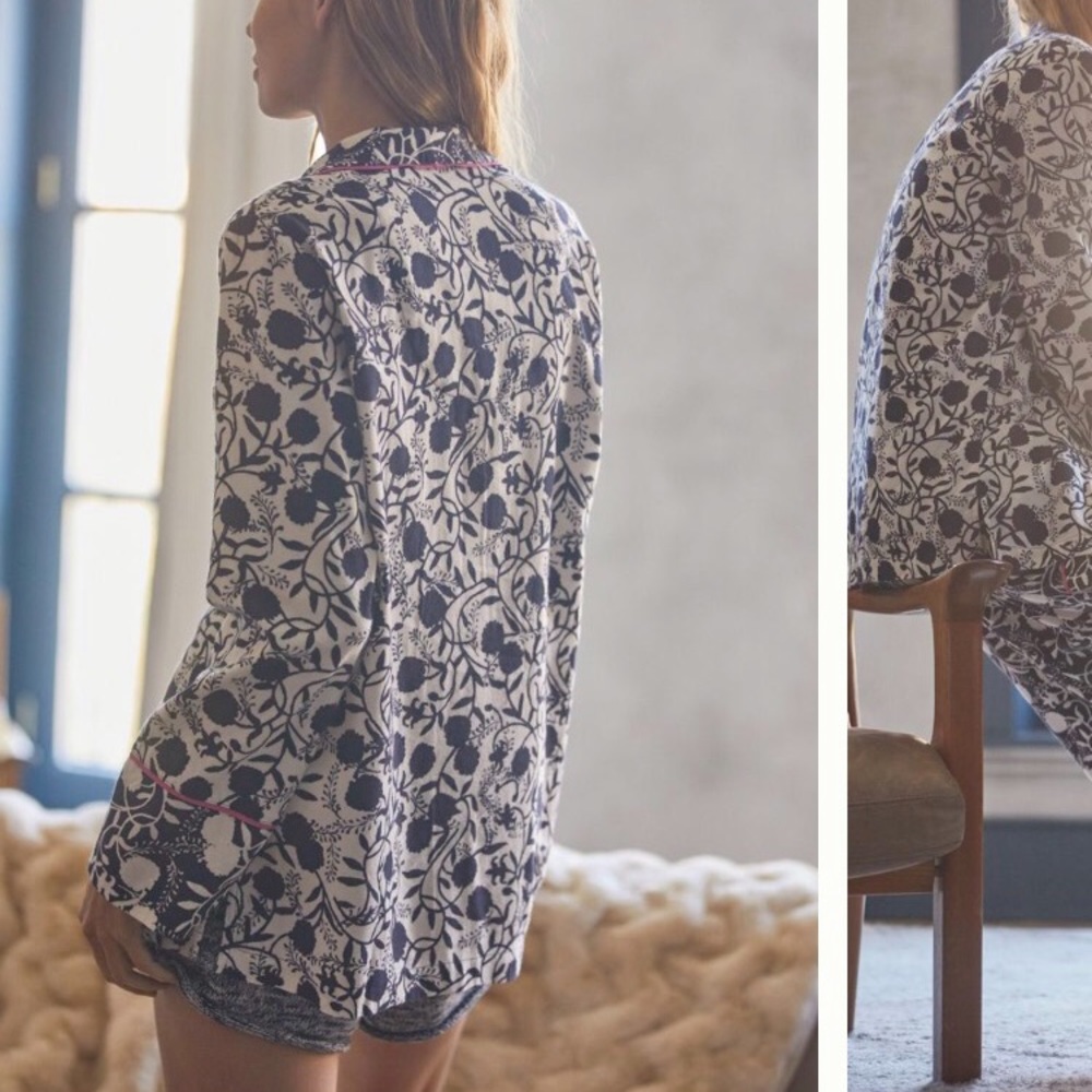 Anthropologie Cornelia O’Donovan Sweet Dreams Flannel Pajama Top Size M New Tag - Picture 9 of 10